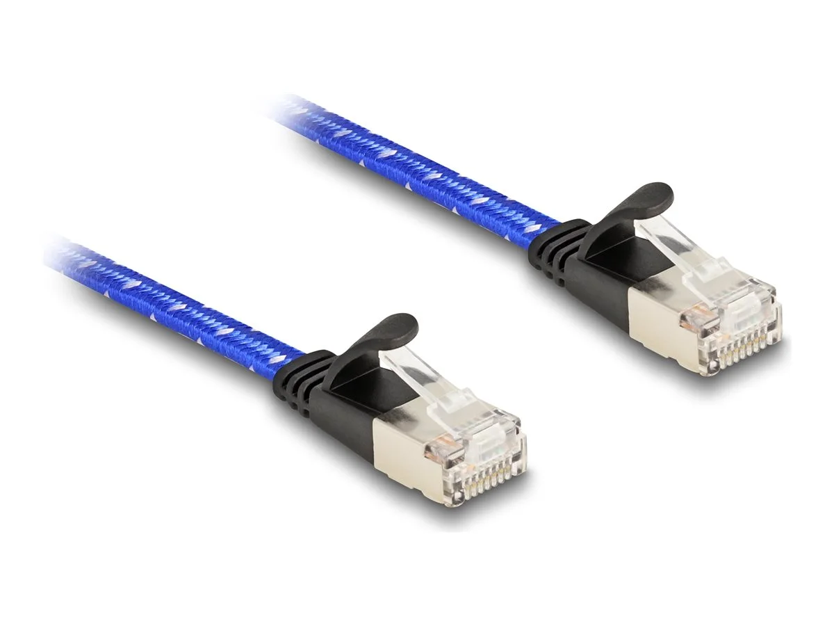 DELOCK RJ45 Flachband Cat.6A 0,5 m blau