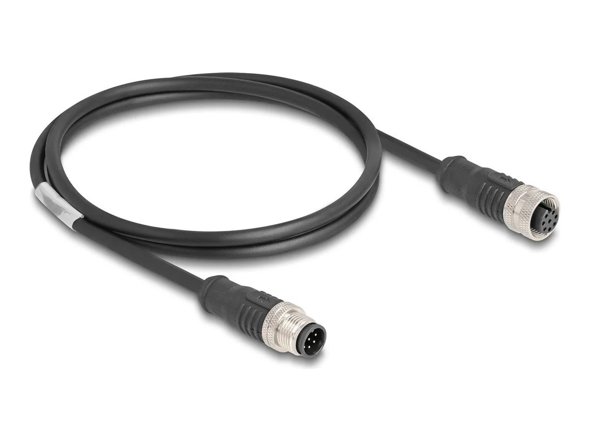 DELOCK M12 Kabel A-kodiert 8 Pin PVC 1m