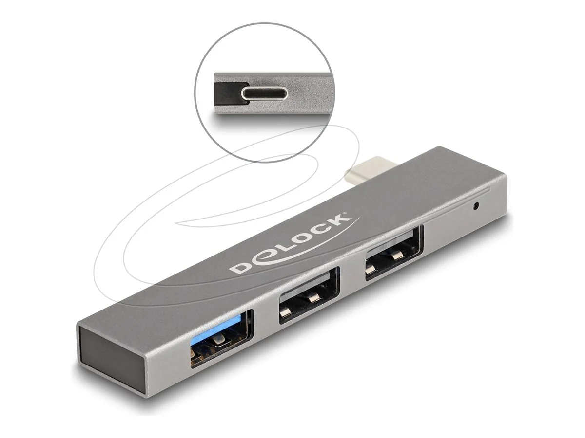 DELOCK 3Port Slim USB Hub mit USB Type-C