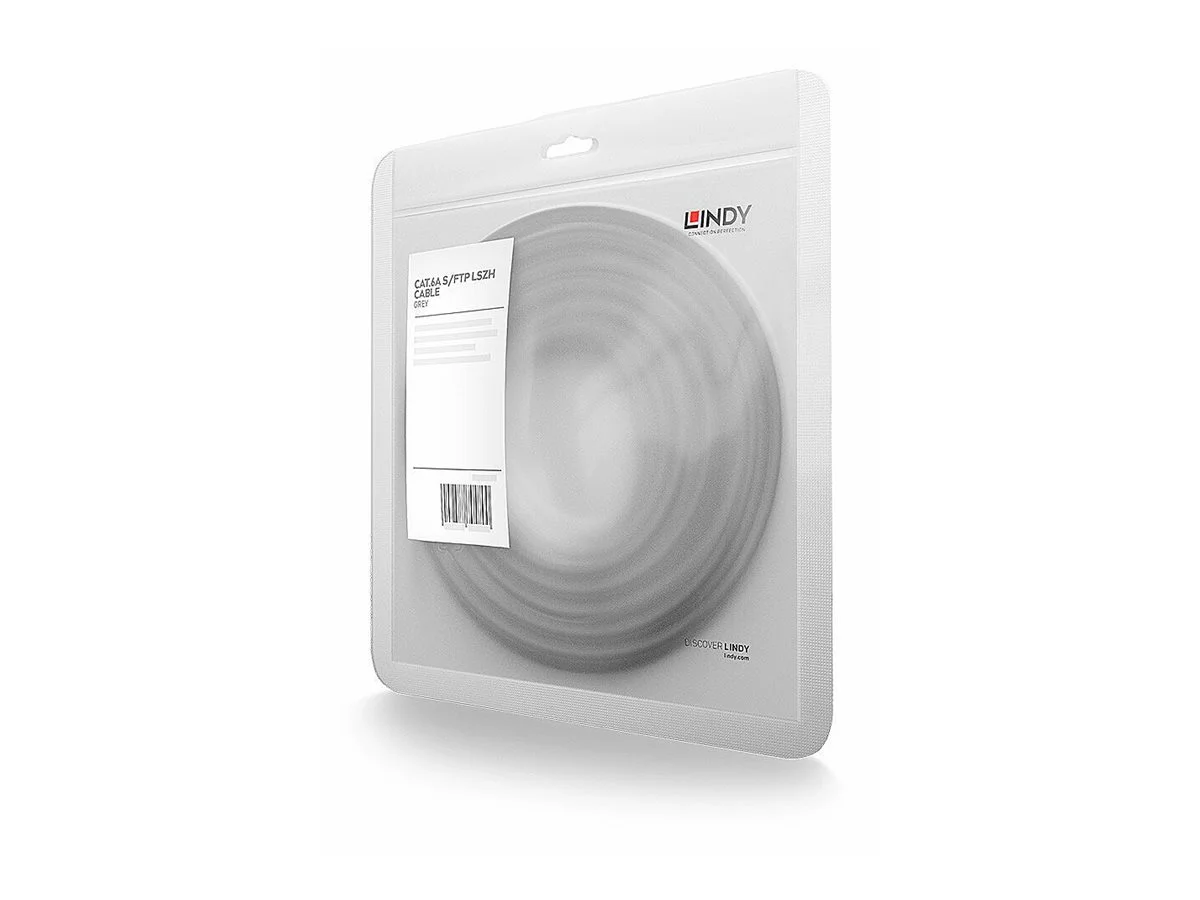 LINDY 0,3m Cat.6A U/UTP LSZH Kabel grau