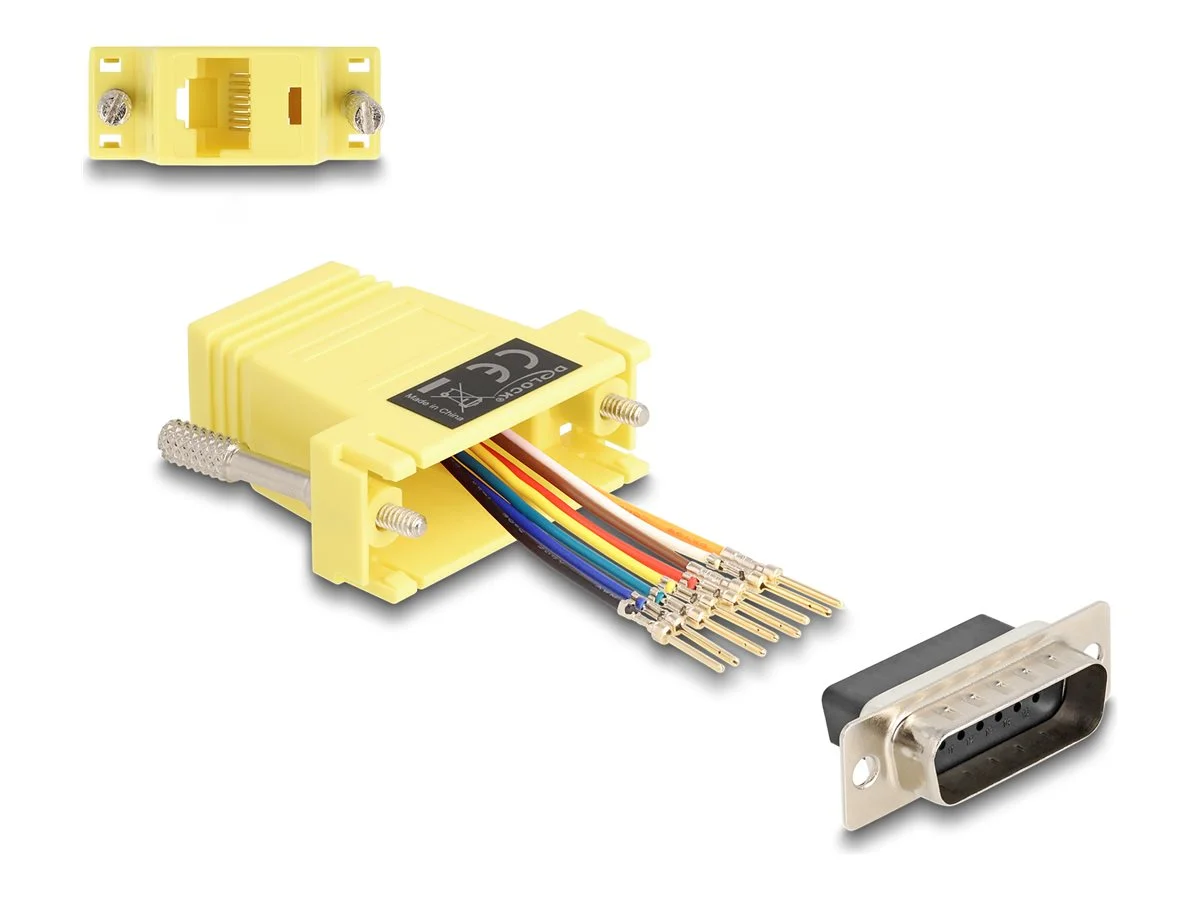 DELOCK D-Sub 15 Pin Stecker zu RJ45 Buch