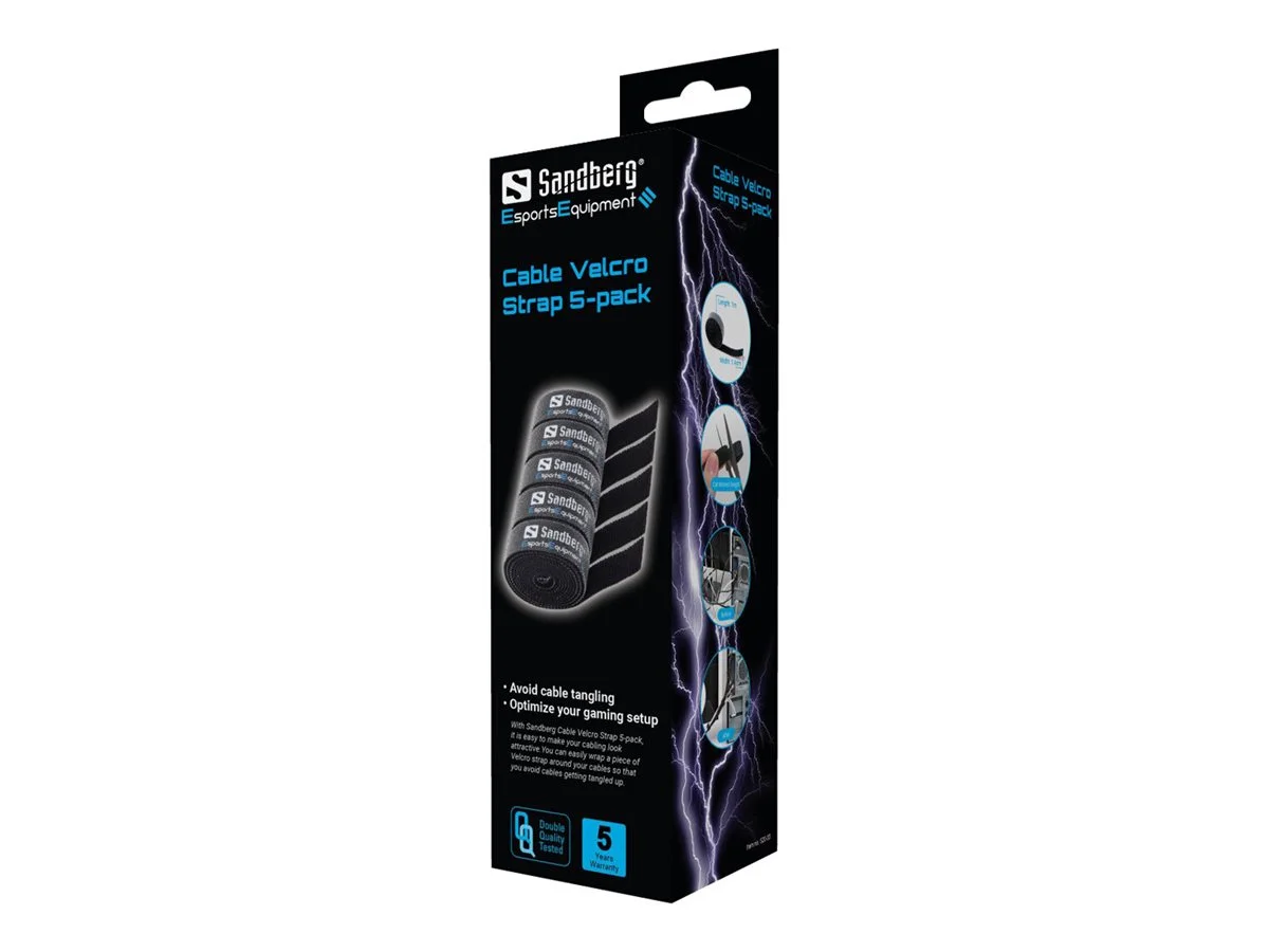 SANDBERG Cable Velcro Strap 5-pack