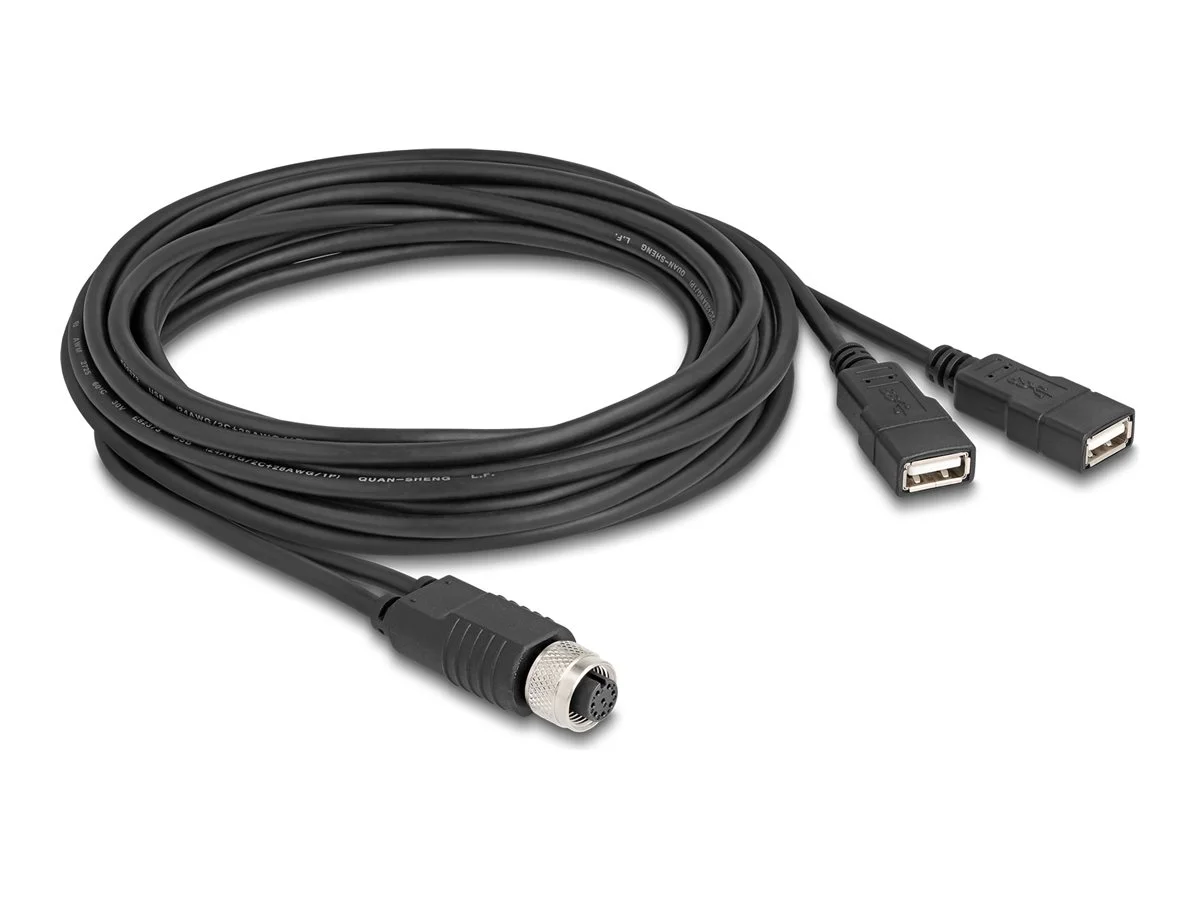 DELOCK M12 Kabel A-kodiert 8 Pin Buchse