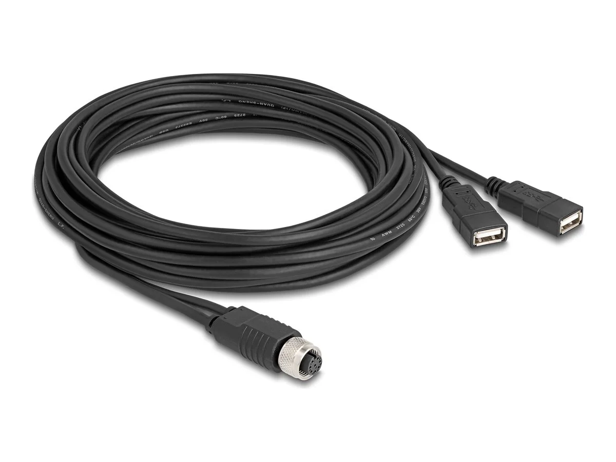 DELOCK M12 Kabel A-kodiert 8 Pin Buchse