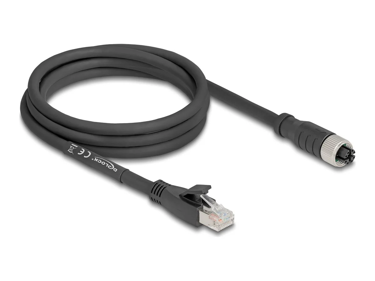 DELOCK M12 Kabel X-kodiert 8 Pin Bu 2m