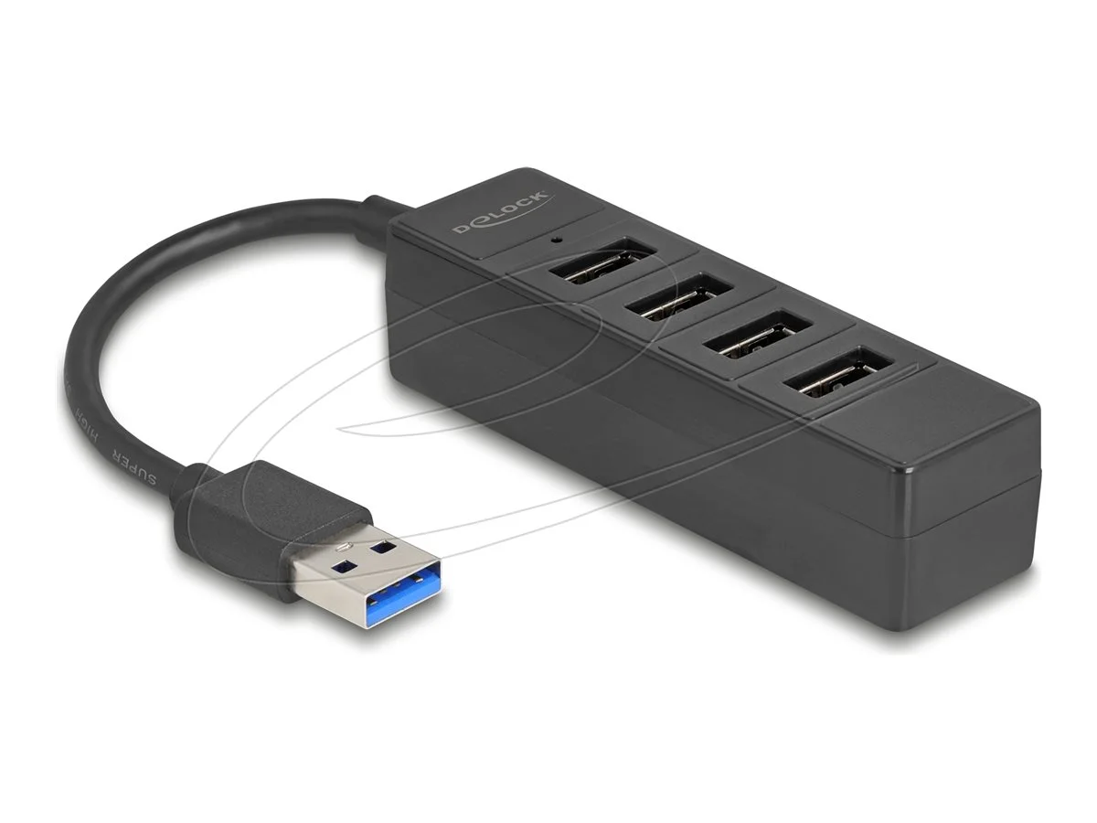 DELOCK USB Hub 4 Port USB 5 Gbps schwarz