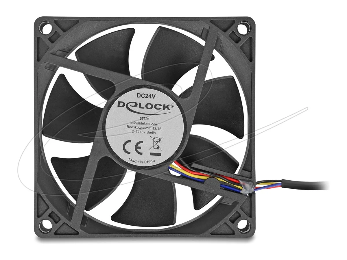 DELOCK Axiallufter 24 V DC 80 x 80 x 25