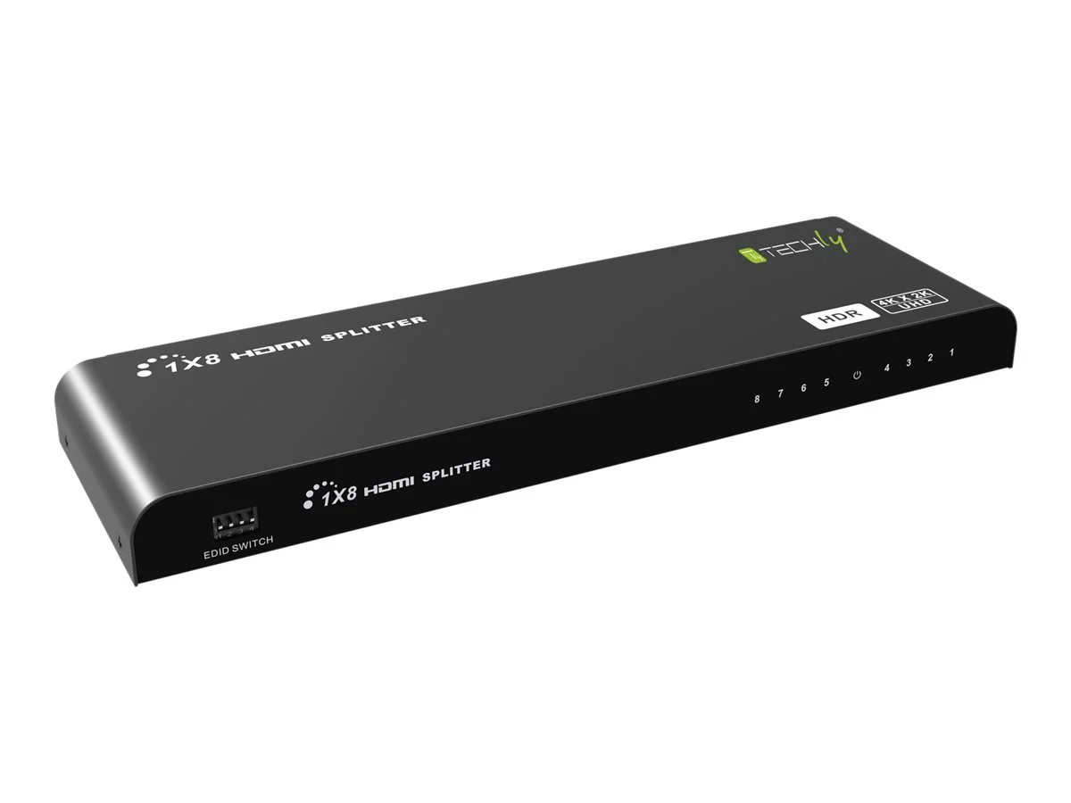 TECHLY HDMI2.0 Splitter 4K 8Port SCHWARZ