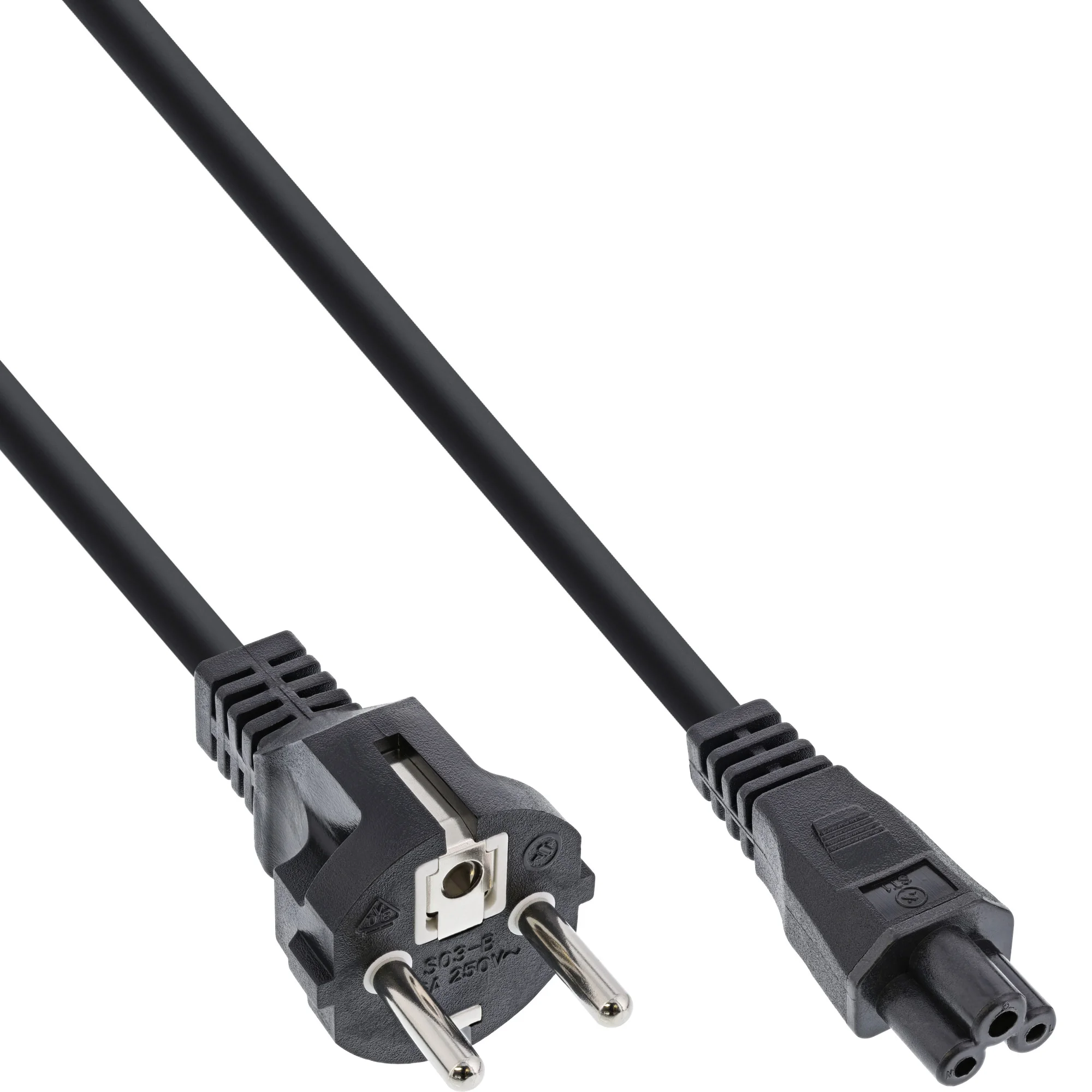 InLine® Netzkabel für Notebook, 3pol C5 Kupplung, schwarz, 2m