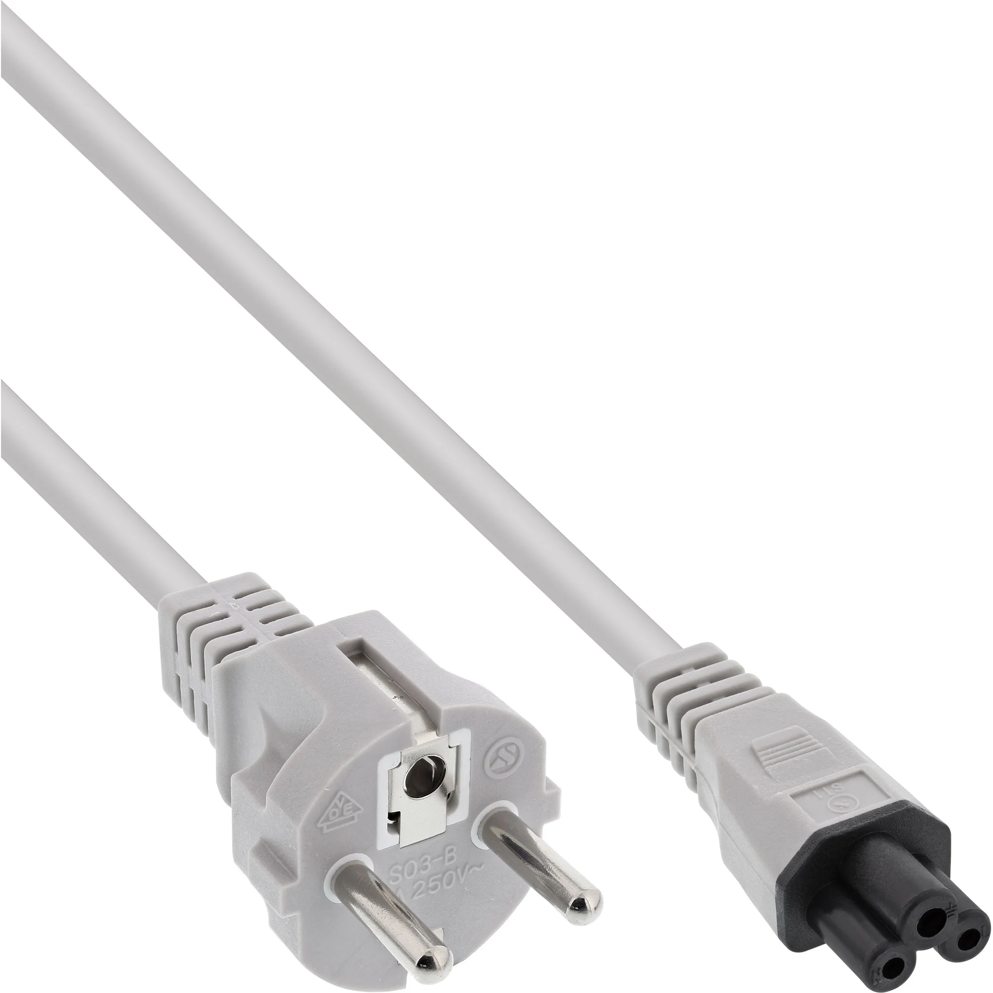 InLine® Netzkabel für Notebook, 3pol Kupplung C5, grau, 0,5m
