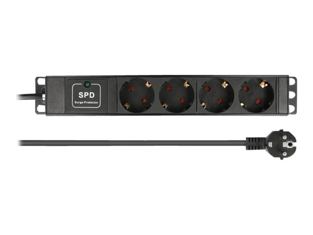 DELOCK Steckdosenleiste 4-fach 1HE schw.