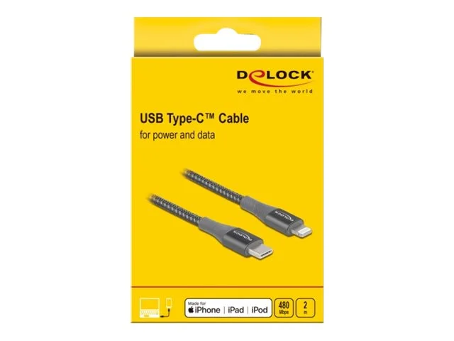 DELOCK Kabel USB Type-C > iPhone grau 2m
