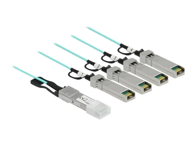 DELOCK Aktives Kabel QSFP+ zu 4x SFP+ 5m