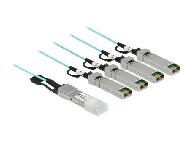DELOCK Aktive Kabel QSFP+ zu 4x SFP+ 10m