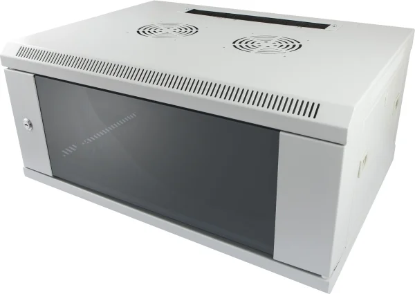 ALLNET 19" Wandgehäuse, 6HE, 1-teilig, T450mm, Lichtgrau, SMC-Serie,