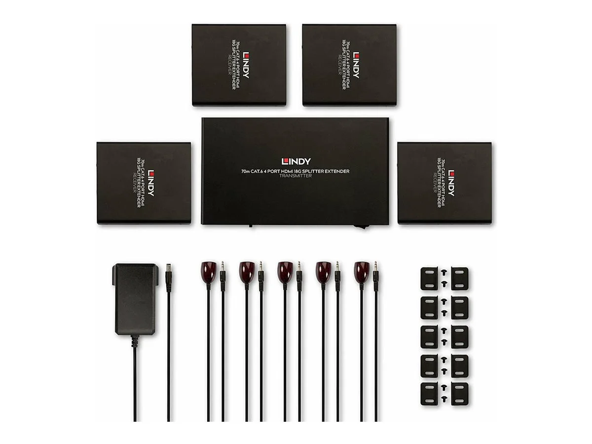 LINDY 70m 4 Port Cat.6 HDMI 4K60 Split