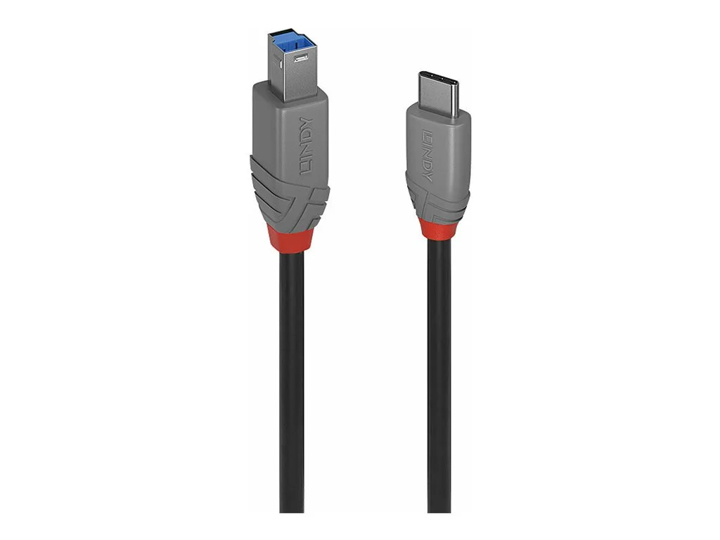 LINDY 1m USB 3.2 Typ C an B Kabel Anthr