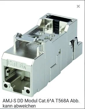 Telegärtner Modul, AMJ-S DD, CAT6A, TP/LSA, Snap-In, 2-Pack, (Keystone), T568B,