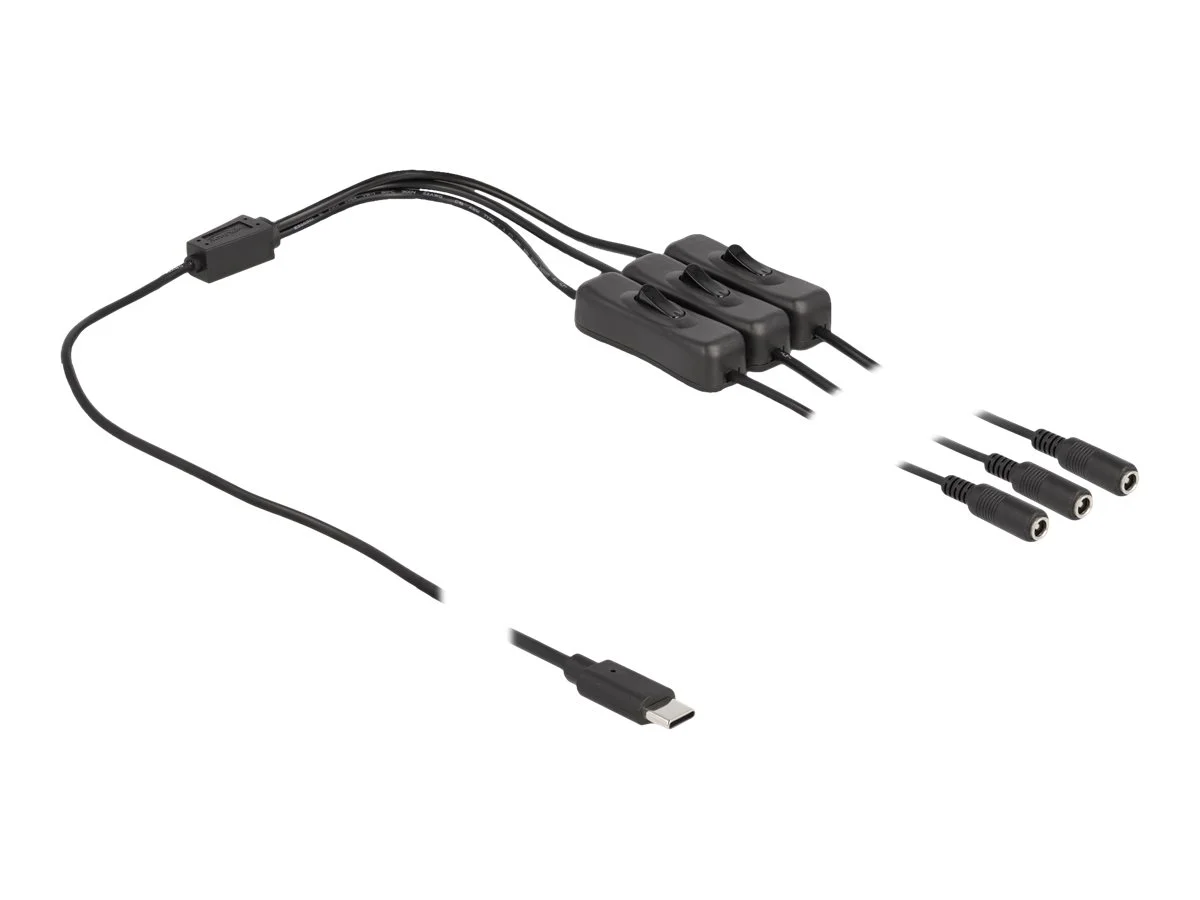 DELOCK Kabel USB Type-C zu 3 x DC 1 m