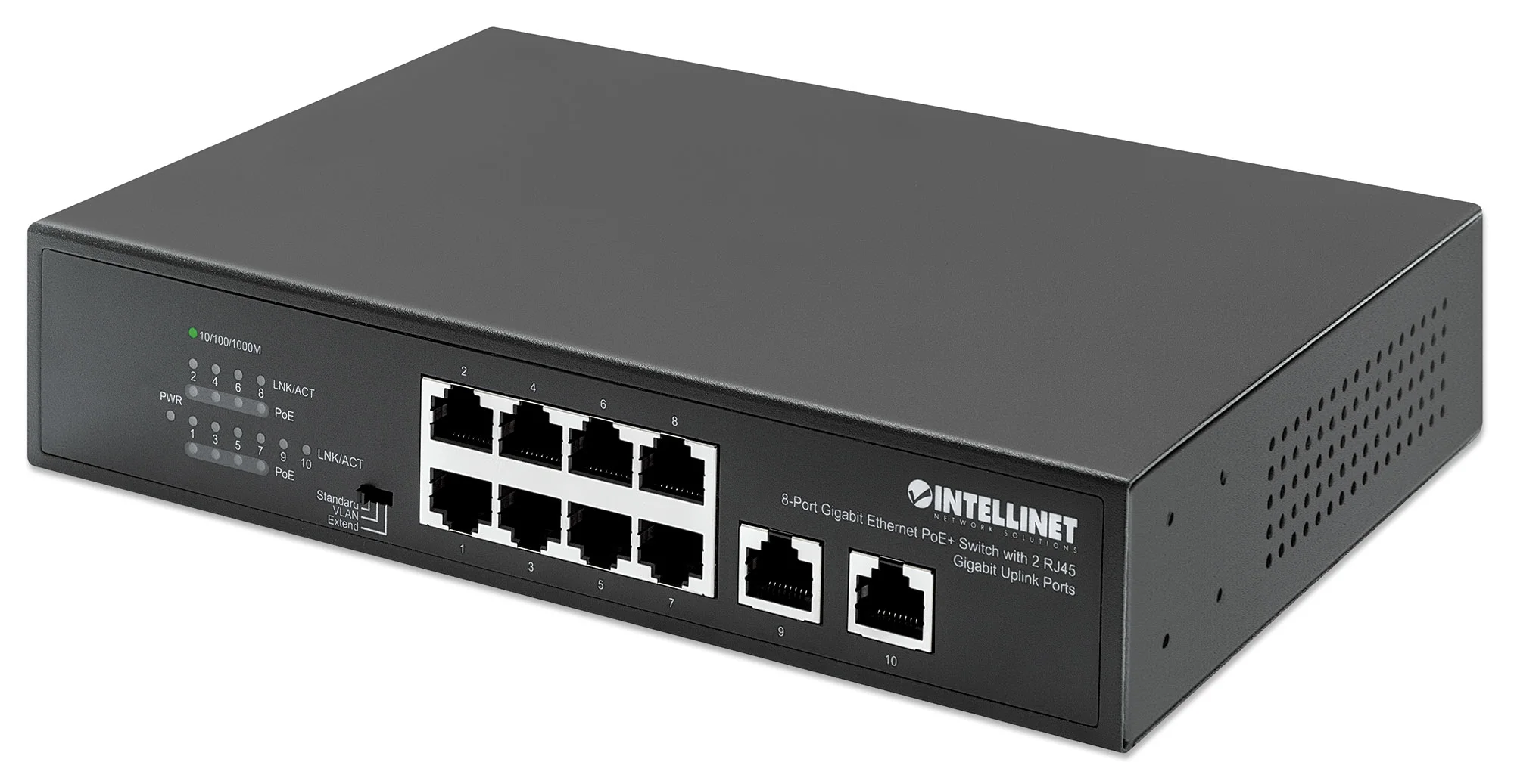 INT 8-Port Gigabit PoE+ Switch 2xRJ45