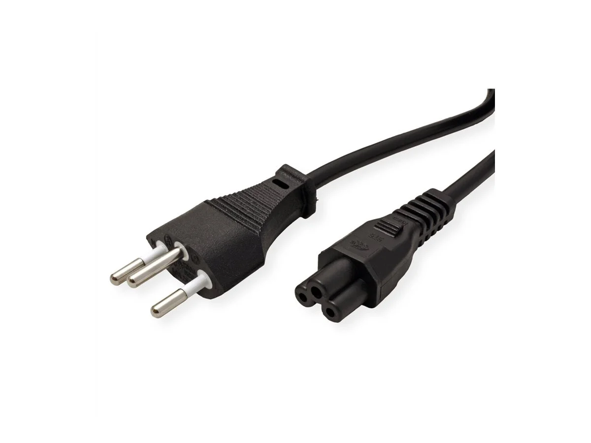 VALUE Netzkabel T12 auf C5 3polig 1m