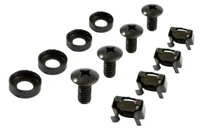 ALLNET 19" zbh. Befestigungsset, Käfigmuttern+Schrauben, 100-Pack, M6, Schwarz,