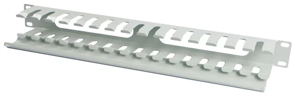 ALLNET 19" zbh. Kabelführungsplatte, 1HE, Metall mit Abdeckplatte, Lichtgrau,