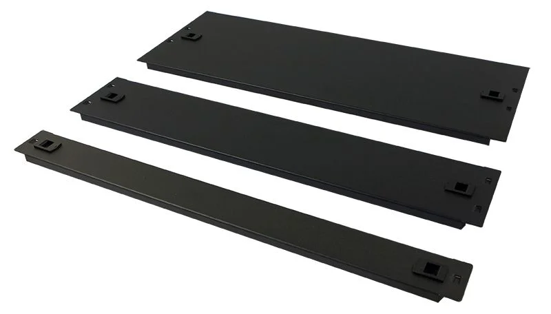 ALLNET 19" zbh. Blindplatte, 4HE, Schwarz, zum Einrasten(Werkzeuglos)