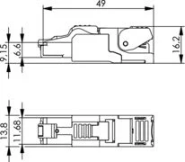 Telegärtner Stecker, TP/RJ45, Feldkonfektionierbar, CAT6A, MFP8, T568B