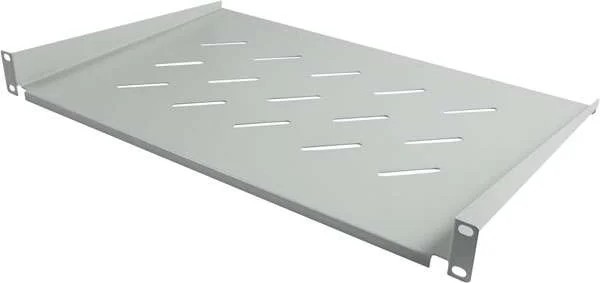 ALLNET 19" zbh. Fachboden, T200mm/1HE, Lichtgrau, Frontmontage,