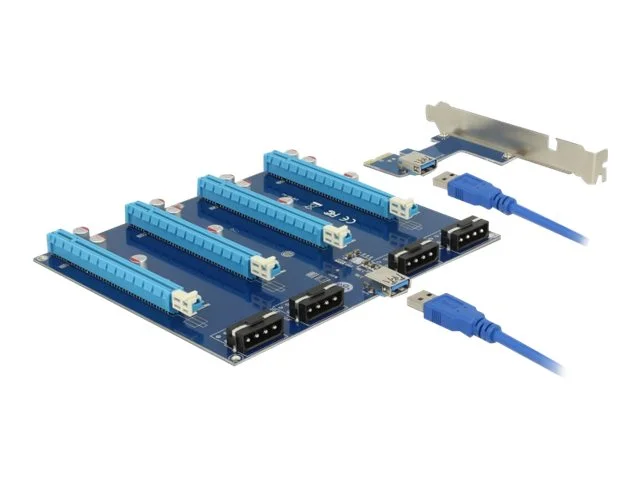 DELOCK Riser Karte PCIe x1 > 4x PCIe x16