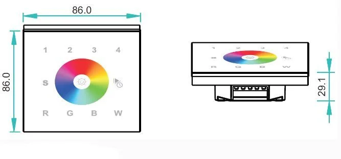 Synergy 21 LED Serie EOS 03 DMX512 RGB-W Wandtaster weiss +WiFi