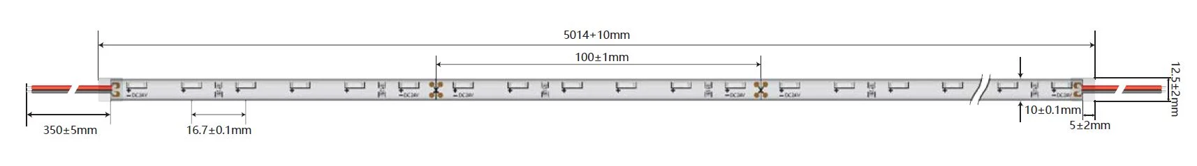 Synergy 21 LED Flex Strip 4020 - 60 NW DC24V 48W IP65 CRI>90 sideview