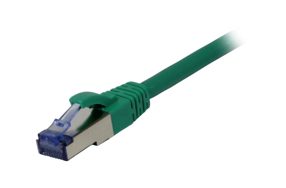 Patchkabel RJ45, CAT6A 500Mhz, 15m, grün, S-STP(S/FTP), Komponent getestet(GHMT certified), AWG26, Synergy 21