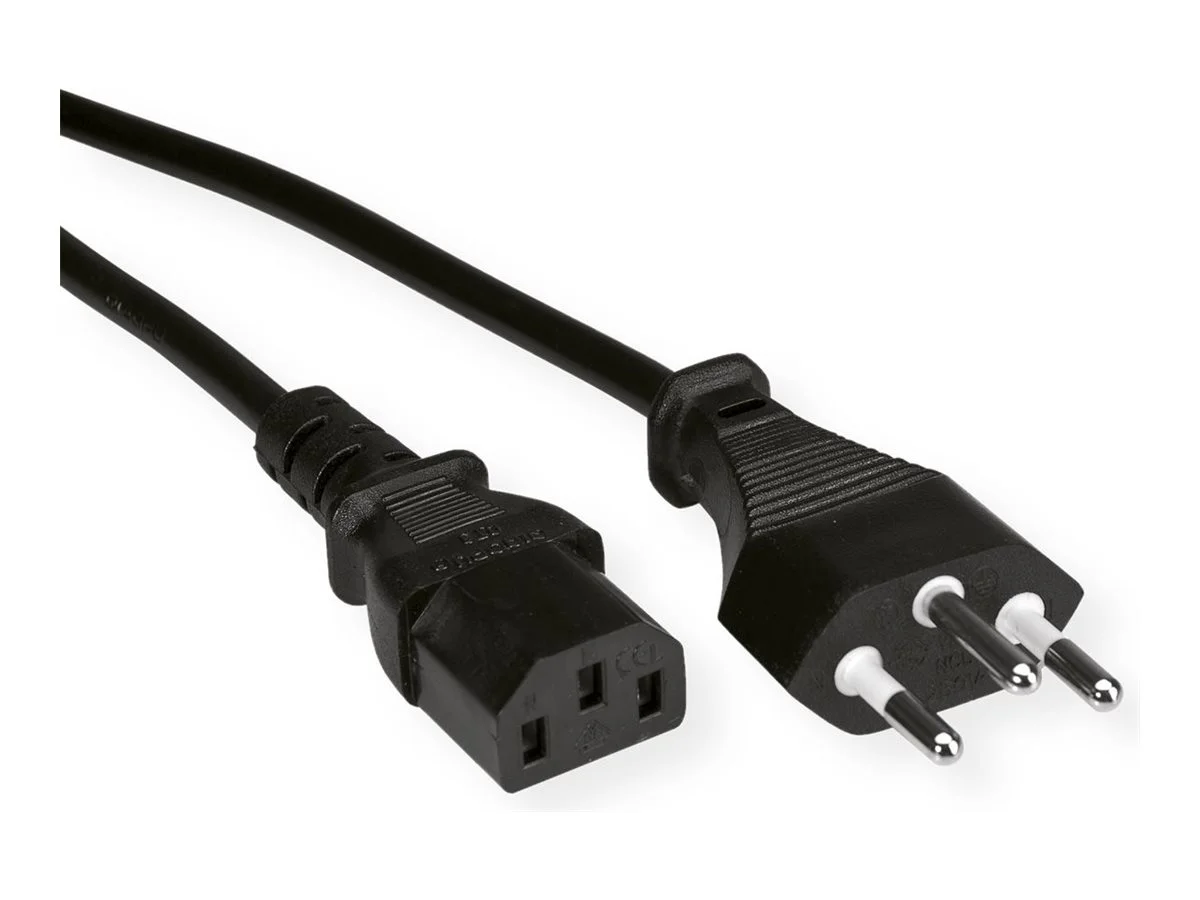 VALUE Netzkabel T12 auf C13 schwarz 0,8m