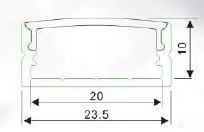 Synergy 21 LED U-Profil 200cm, ALU014 schwarz / black