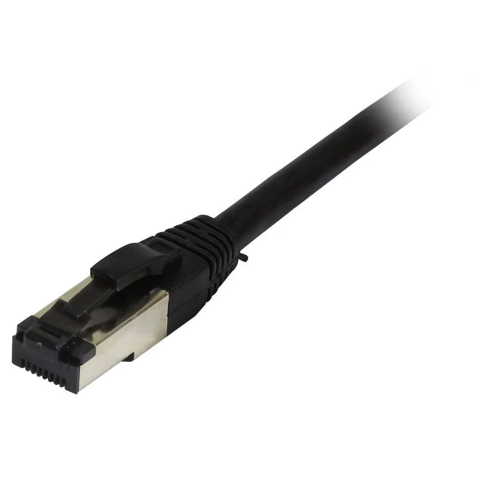 Patchkabel RJ45, CAT8.1 2000Mhz, 0.25m, schwarz, S-STP(S/FTP), TPE(Ultra SuperFlex), AWG26, Synergy 21