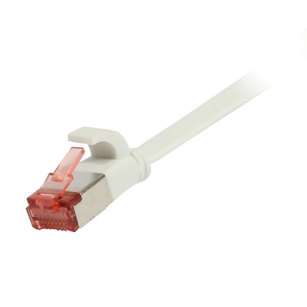 Patchkabel RJ45, CAT6 250Mhz, 7.5m weiss, FTP(U/FTP), TPE(Superflex), Flach, Synergy 21,