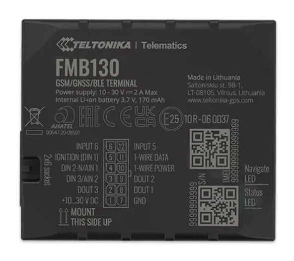 Teltonika · Tracker GPS · FMB130 · Fahrzeug · GNSS/GSM/BLE 4.0
