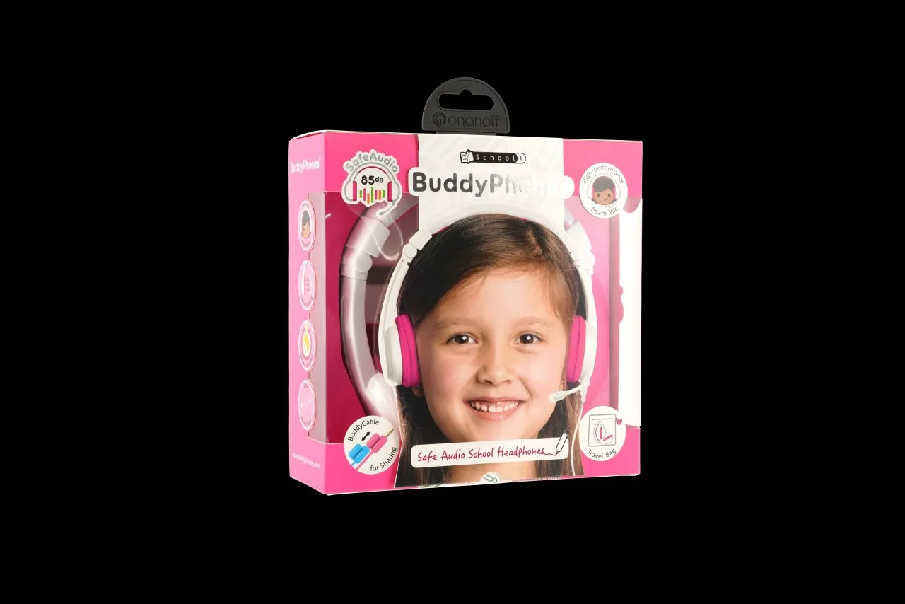 Onanoff Kopfhörer für Kinder / Homeschooling / Pink