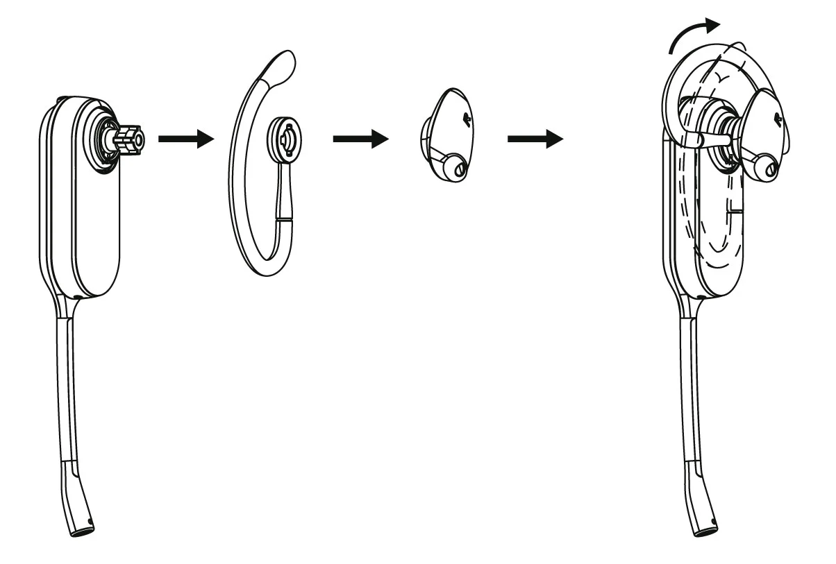 Yealink Dect Accessory - Earhook and Eartips Pack for WH63/67