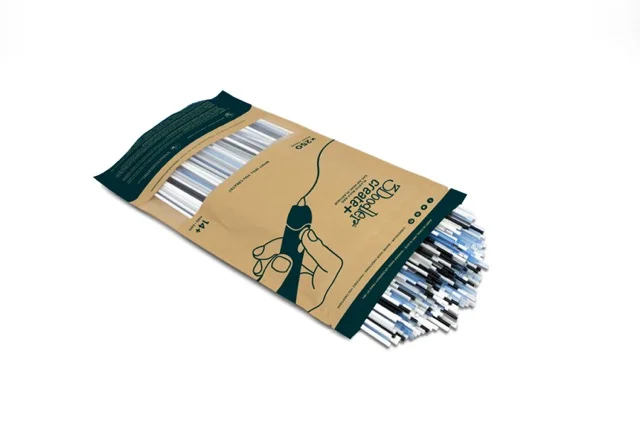 3Doodler Filament / Create+ & Pro+ / 250 / PLA / schwarz, weiß, durchsichtig, durchsichtig blau, grau / " Clearly Glacier Mix"