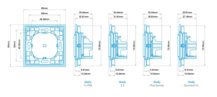 Shelly · Unterputz Zubehör · " Wall Switch 1" · Wandtaster · 1-fach · Schwarz
