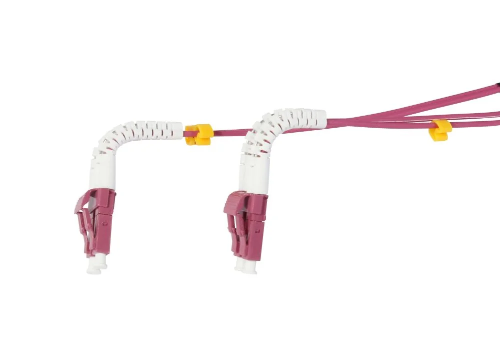 LWL-2-Faser-Patchk. 0.5mtr.LC-LC, 50/125um, OM4, AD=2mm, flexible Knickschutztülle, Synergy 21