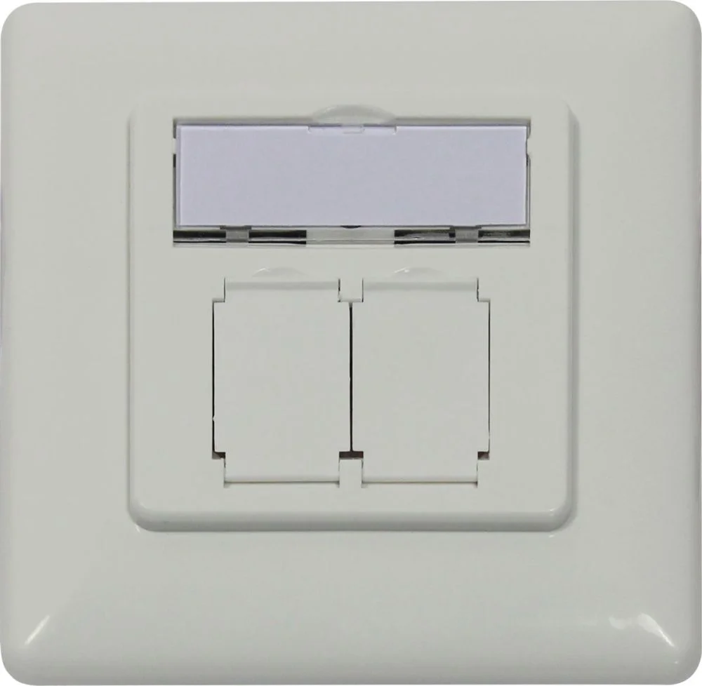 Dosen TP, UP,2-fach, CAT6A, Keystone Slim-line, Reinweiss, designfähig UAE, Synergy 21,