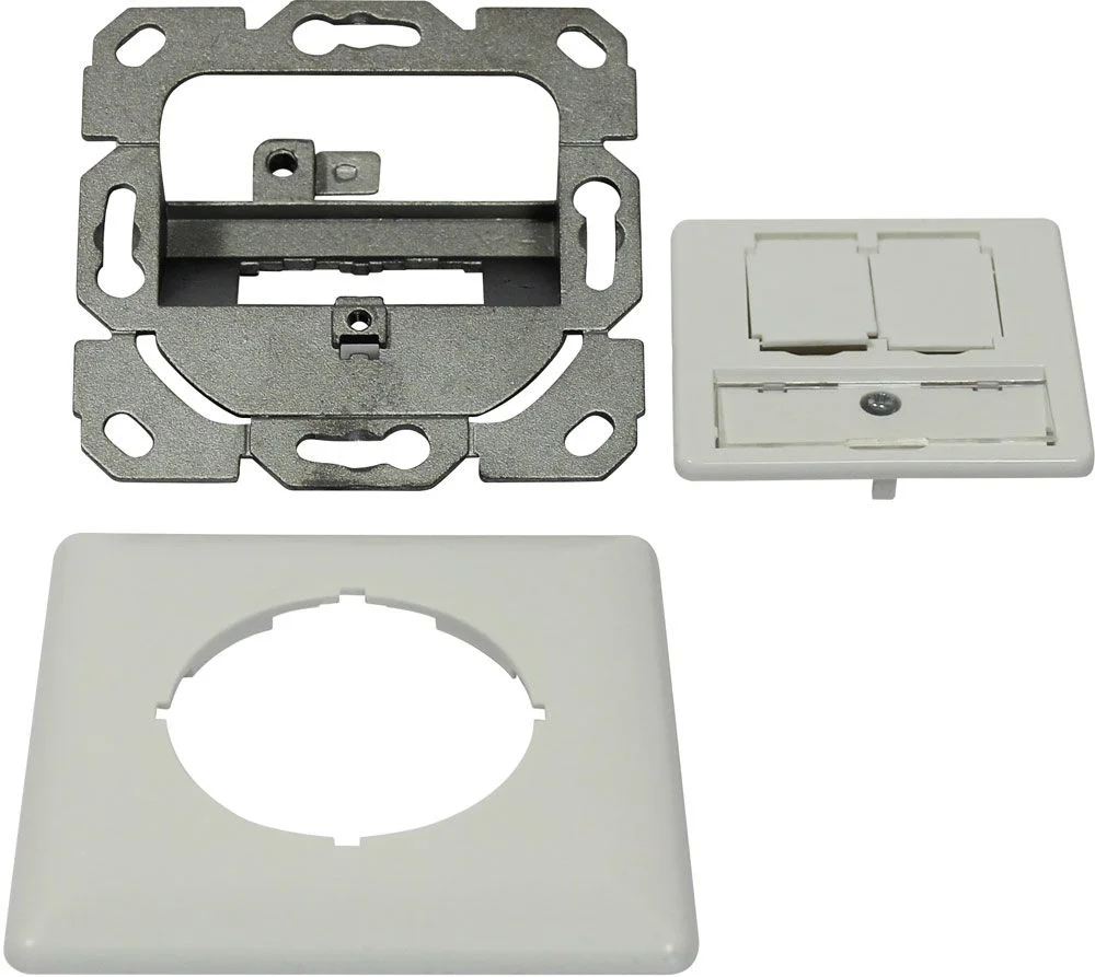 Dosen TP, UP,2-fach, CAT6A, KeystoneShort, Reinweiss, designfähig UAE, Synergy 21,