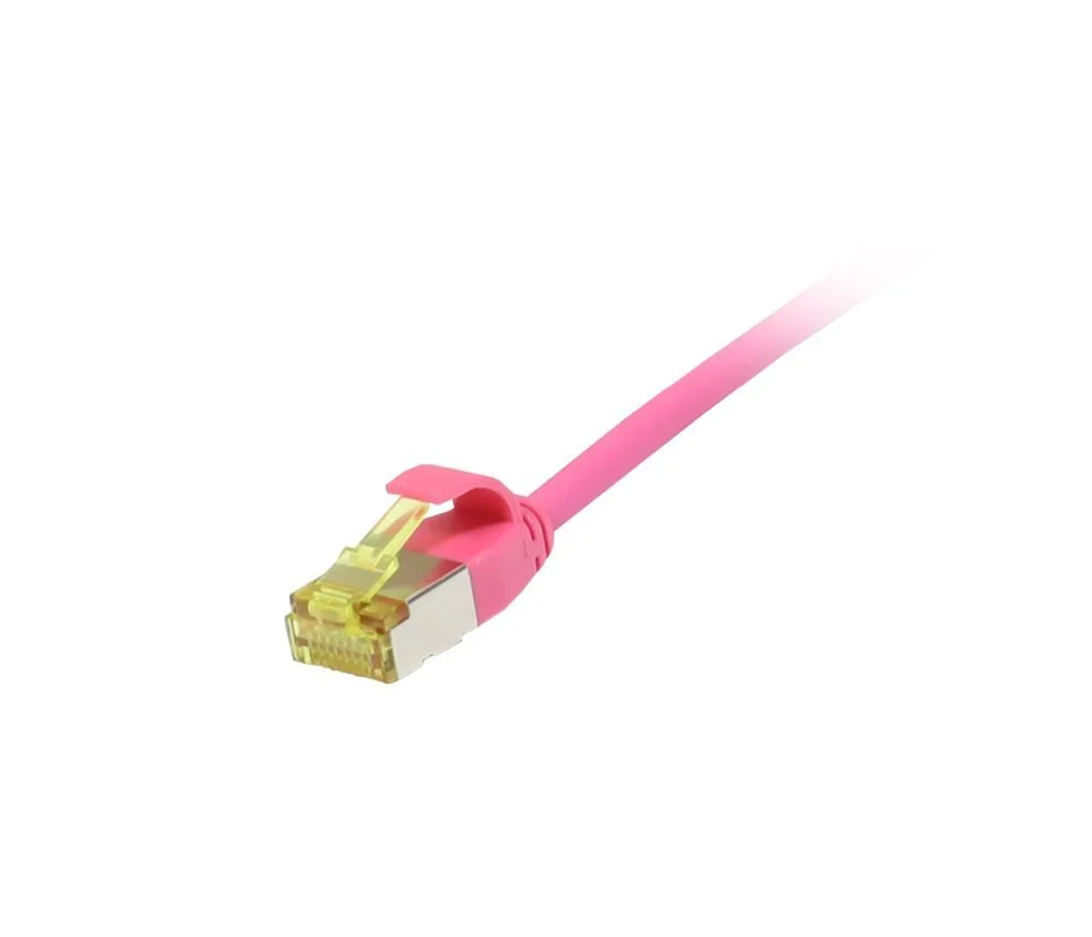 Patchkabel RJ45, CAT6A 500Mhz, 3m, magenta, U/FTP, slimline rund d=3,8mm, TPE/LSZH(Superflex), AWG32, mit CAT7 Rohkabel, Synergy 21