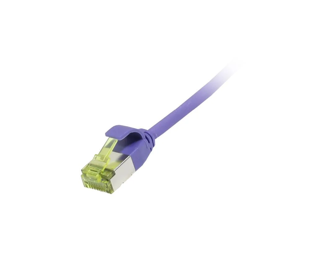 Patchkabel RJ45, CAT6A 500Mhz, 3m, lila, U/FTP, slimline rund d=3,8mm, TPE/LSZH(Superflex), AWG32, mit CAT7 Rohkabel, Synergy 21