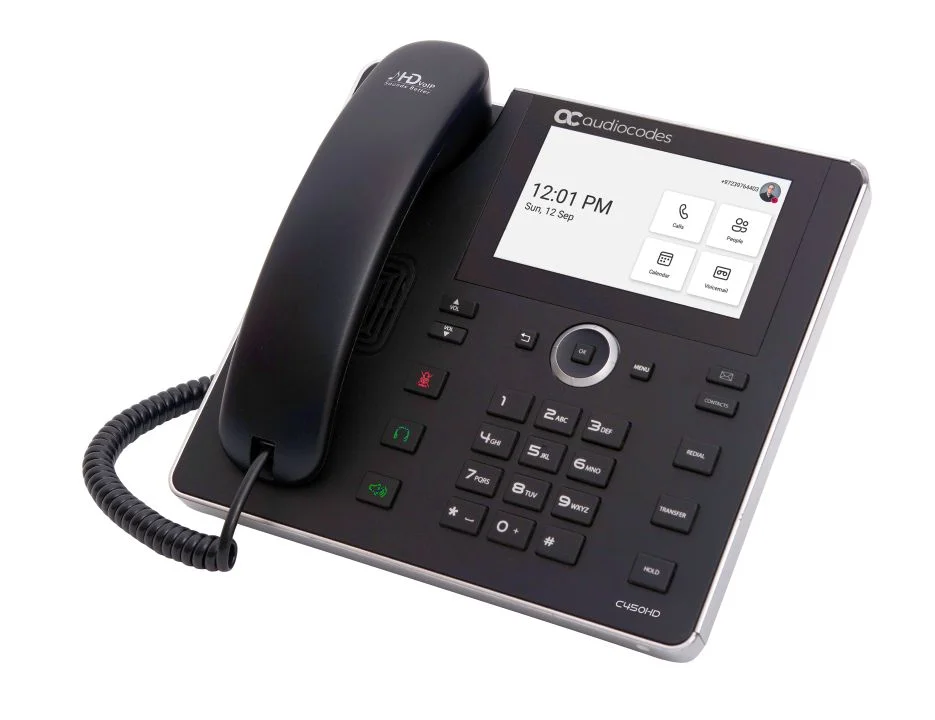 AudioCodes IPC450HD IP-Phone PoE GbE with integrated BT, Dual Band Wi-Fi and an external power supply black
