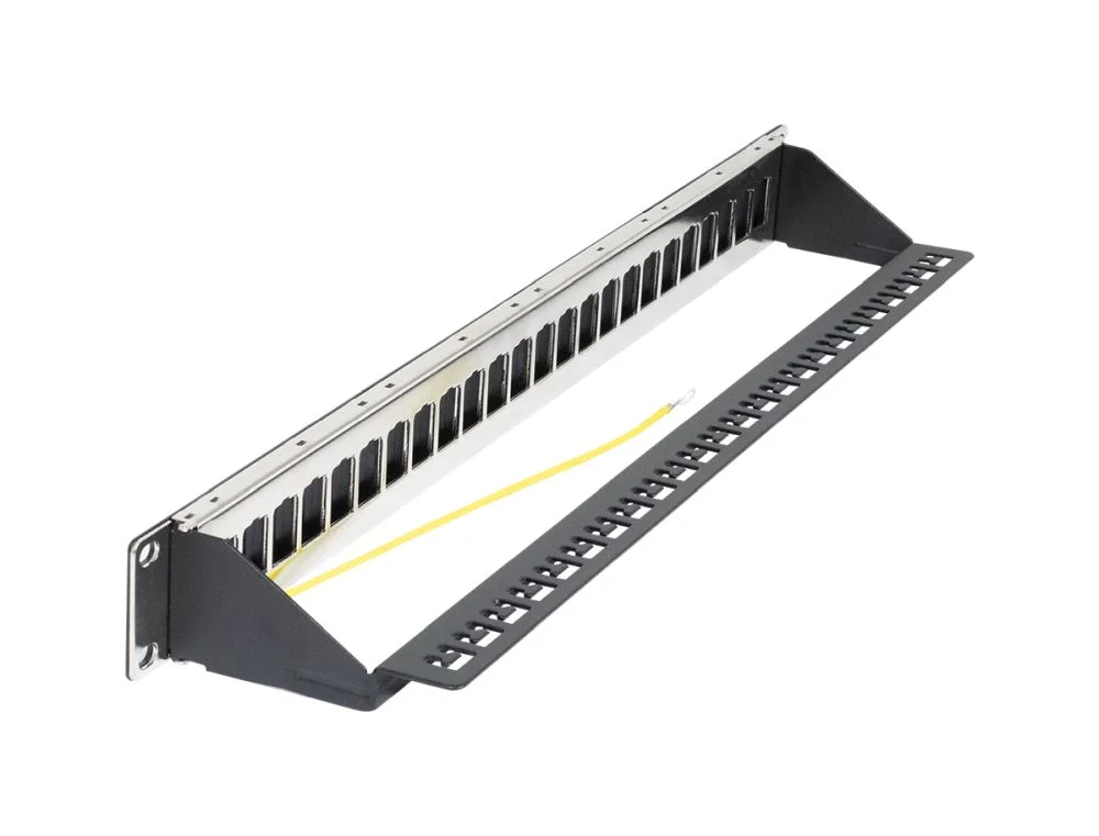 Keystone, Modulträger, 19" Patchpanel für 24xTP-Modul, 1HE(t 94mm), Schwarz, V3, Synergy 21,